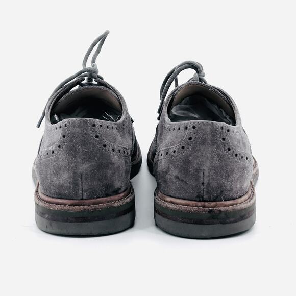Vintage Y2K Cole Haan Gray Suede Wingtip Brogue Oxford Dress Shoes main image 7